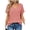 C-Pink, variant on Womens Summer Tops Short Sleeve V Neck Blouses Ladies Casual Waffle Knit Trendy Tunic Shirts