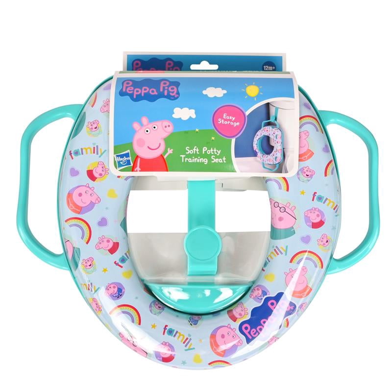 Peppa Pig Soft Potty Training Seat for Toilet with Storage Hook, Non-Slip Splash Guard, Built-in Handles for Toddlers, Children 18M and up