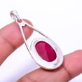 thumbnail image 2 of Ruby - Dyed Quartz Designer Handmade 925 Sterling Silver Pendant 1.95" P15, 2 of 2