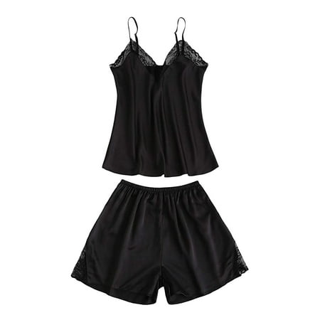 

Pimfylm Sleeveless Bodysuit For Women Women s Two Piece Underwire Lingerie Set Bow Knot Cut Out Halter Bra and Panty Sleepwear Black Medium