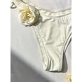 thumbnail image 5 of Women's 2 Piece 3D Rose Bikini Swimsuit Spaghetti Strap High Waisted Bathing Suit Beachwear, 5 of 5