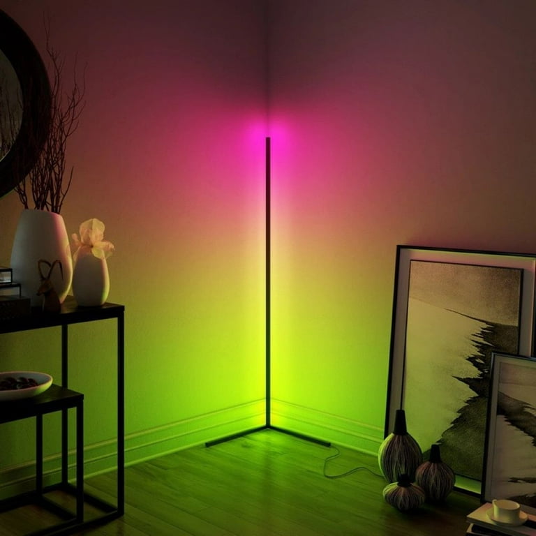 SUPERHUNTER RGB LED Floor Lamp Black Finish Walmart