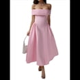 thumbnail image 1 of Vestido de Noche de Cóctel con Hombros Descubiertos y Cremallera para Mujer Rosa XL, 1 of 7