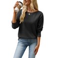 thumbnail image 2 of Wevis Round Neck Knit Autumn Pullover for Women Long Sleeve Basic Casual Tops Casual Loose Sweater, 2 of 7