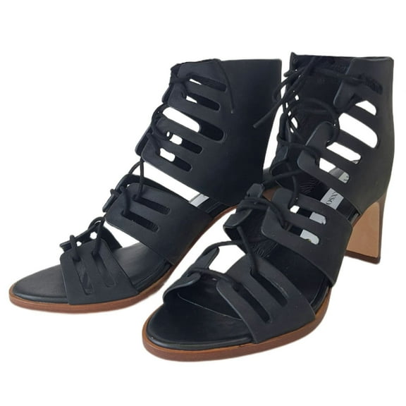 MATT BERNSON Women's Oiled Leather Miro Heel Pump, Black, 7