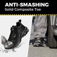 thumbnail image 4 of FitVille-zapatos de trabajo con cojín de aire para mujer, calzado ancho e impermeable con punta de acero resistente, antideslizante, informal, para aliviar el dolor de pies, 4 of 5