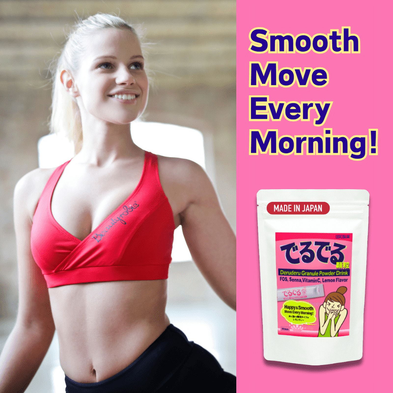 Deruderu Smooth Move Powder Drink Mix, 28 Sticks, Caffeine-Free, Sugar-Free, Gentle Herbal, Vitamins