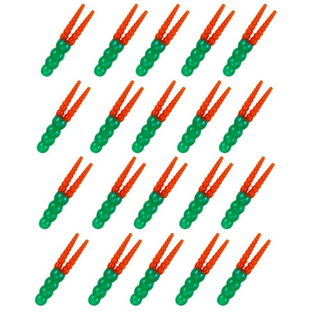 Hyasfey 20Pcs 5CM/2G Soft PVC Worm Bait Fork Tail Two-color Bionic Artificial Worm Lure Swimbait Saltwater Freshwater Fishing Accessories