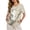 Cat Cherry Blossom, variant on Giraffe Flower Print Women's Linen Shirt Round Neck Tunic Top Button Down Short Sleeve Blouses Tops Lightweight Loose T Shirts Spring Summer Basic Tees, 4XL