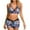 Blue, variant on WREESH Womens Athletic Bathing Suits Conservative Print Strappy Back Bikini Sets Two Piece Swimsuits Swimdress Blue