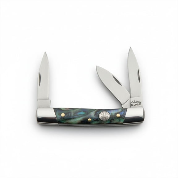 Rite Edge 2.75" Pearl Finish Stockman Folding Pocket Knife – Purple