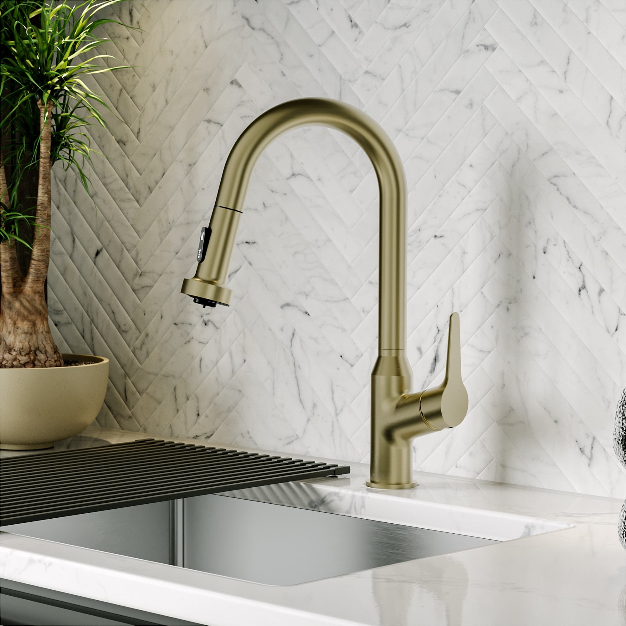 Karran Usa KKF250SFCB Scottsdale 1.8 GPM 16-1/8" Single Hole Kitchen Faucet - Spot-Free