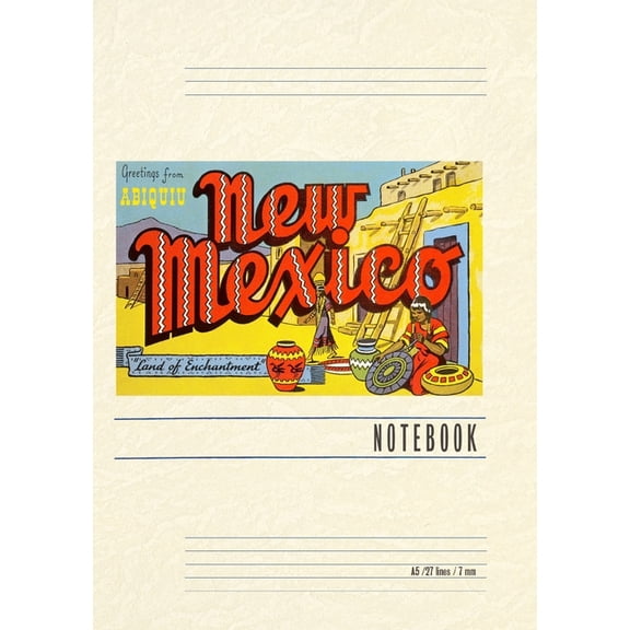 Vintage Lined Notebook Greetings from Abiquiu, New Mexico, (Paperback)