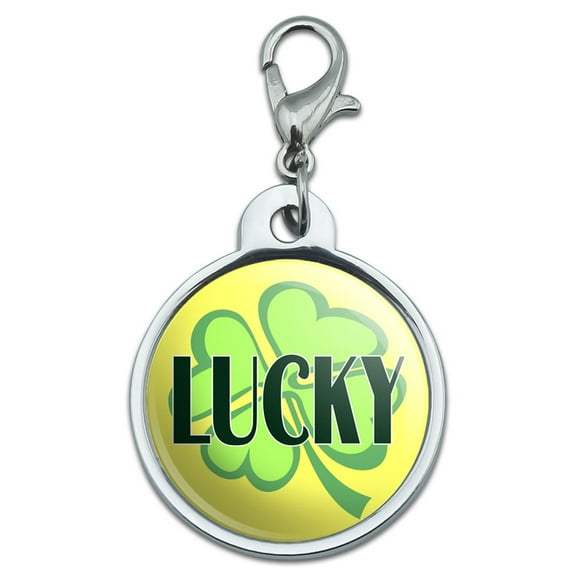 Lucky Four Leaf Clover Irish Small Metal ID Pet Dog Tag