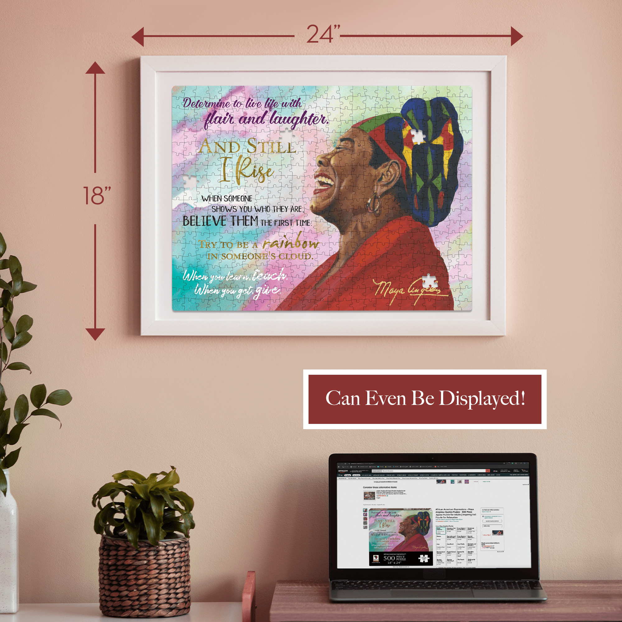 African American Expressions – 500-Piece Jigsaw Puzzle – Inspirational Black Art, Best for Relaxation and Reflection (Maya Angelou)