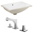 thumbnail image 1 of 18.25-in. W CUPC Rectangle Bathroom Undermount Sink Set In White - Chrome Hardware AI-22872, 1 of 1