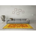 thumbnail image 3 of Ahgly Company Machine Washable Indoor Square Persian Yellow Traditional Area Rugs, 7' Square, 3 of 4
