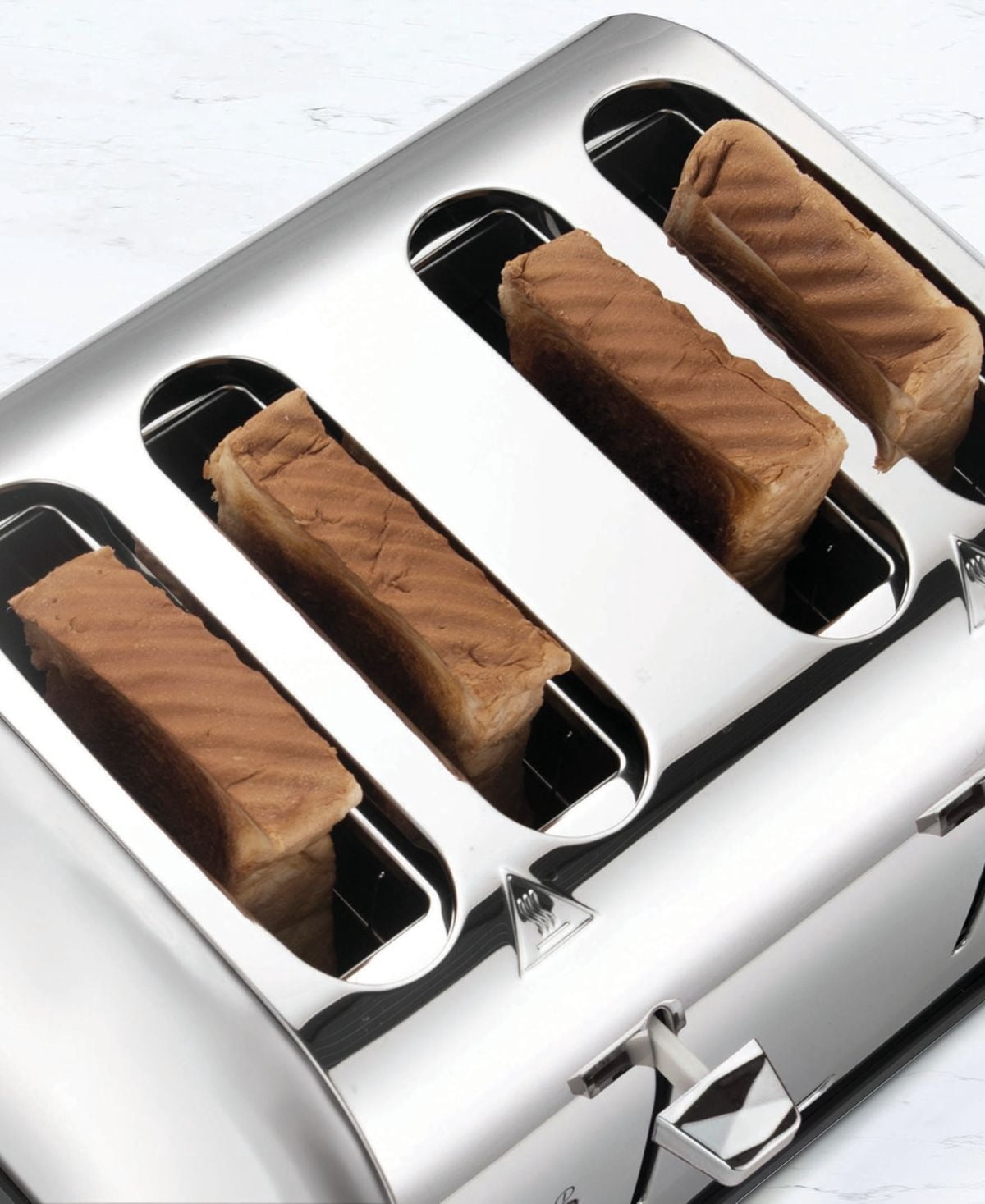 4 Slice Stainless Steel Wide Slot Retro Toaster with Dual Control Panels, 6 Browning Settings, 1.5-Inch Extra Wide Slots for Bagels & Waffles, Silver