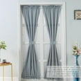 thumbnail image 2 of 2 Panels Blackout Sidelight Curtain Panels, Room Darkening Thermal French Door Curtains with Top and Bottom Rod Pocket Tie Back, 25x102inch, 2 of 7