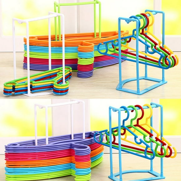 Decodeary Stand Stablely Clothes Hangers Storage Practical Holder For Hanger Stacker green 1Set
