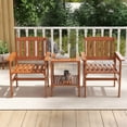 thumbnail image 4 of Gymax 3 PCS Patio Bistro Table and Chairs Set w/ Umbrella Hole for Garden Poolside, 4 of 9