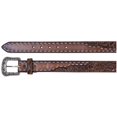 thumbnail image 2 of Hooey Mens Western Buck Stitched Distressed Marbling Leather Belt (44, Tawny), 2 of 2
