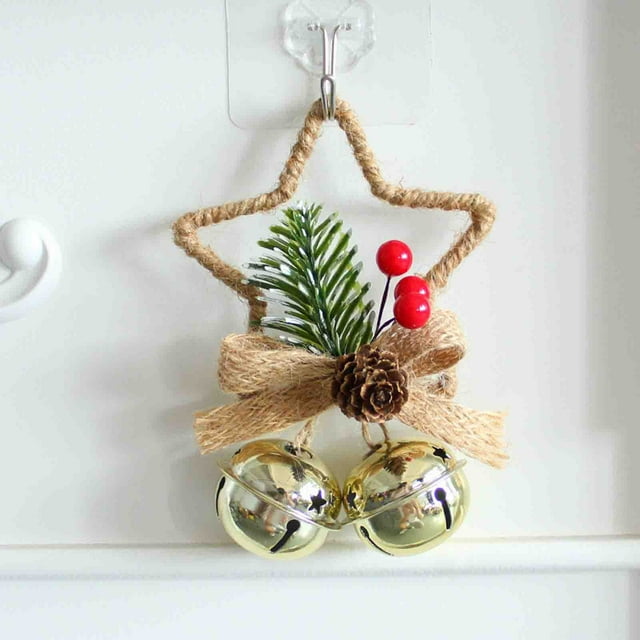 Fiudx Colgante de Estrella Navideña de Cinco Puntas, Reutilizable, de Metal y Plástico, Ideal para Decorar El Árbol de Navidad, para Oficina y Hogar, Ideal para Colgar En La Ventana, 9 X 13 Cm.