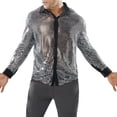thumbnail image 3 of Ana Mens Sparkly Sequins Party Dance Shirts Retro 70s Disco Nightclub Shirt Tops, 3 of 9