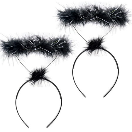 MSJUHEG Tea Party Hats Feather Hair Clip Feather Headpiece Church Hats Fascinators Hats Children Feather Angel Headband Fancy Dress Hairband Accessory 2pc V One Size
