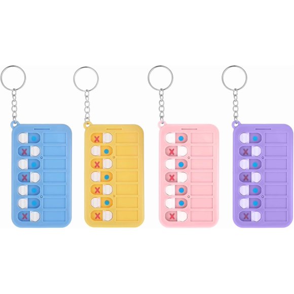 4Pcs Self Discipline Good Habits Check in Removable Choral List Self Discipline Check in Good Habits Development Keychain, Removable Daily Task Planning Board (4 Colors)