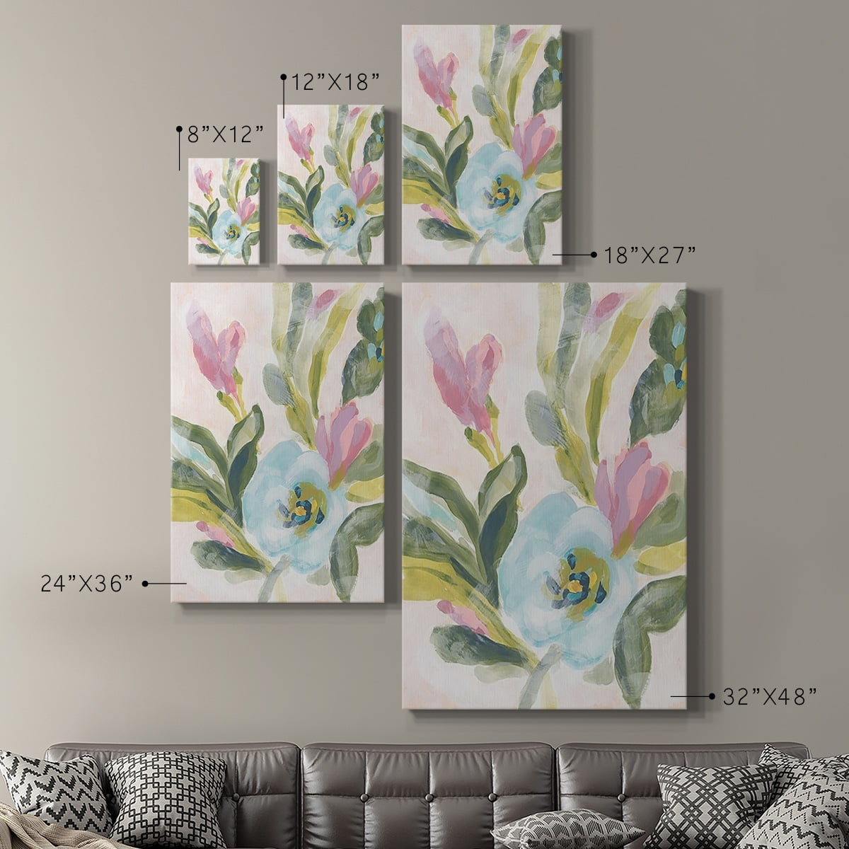 Floral Breeze Fresco II Premium Gallery Wrapped Canvas - Ready to Hang