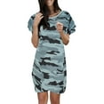 thumbnail image 2 of Women'S Crewneck Camo Print Loose Slim Casual Fashion Short Sleeved Loose Sundress, 2 of 7