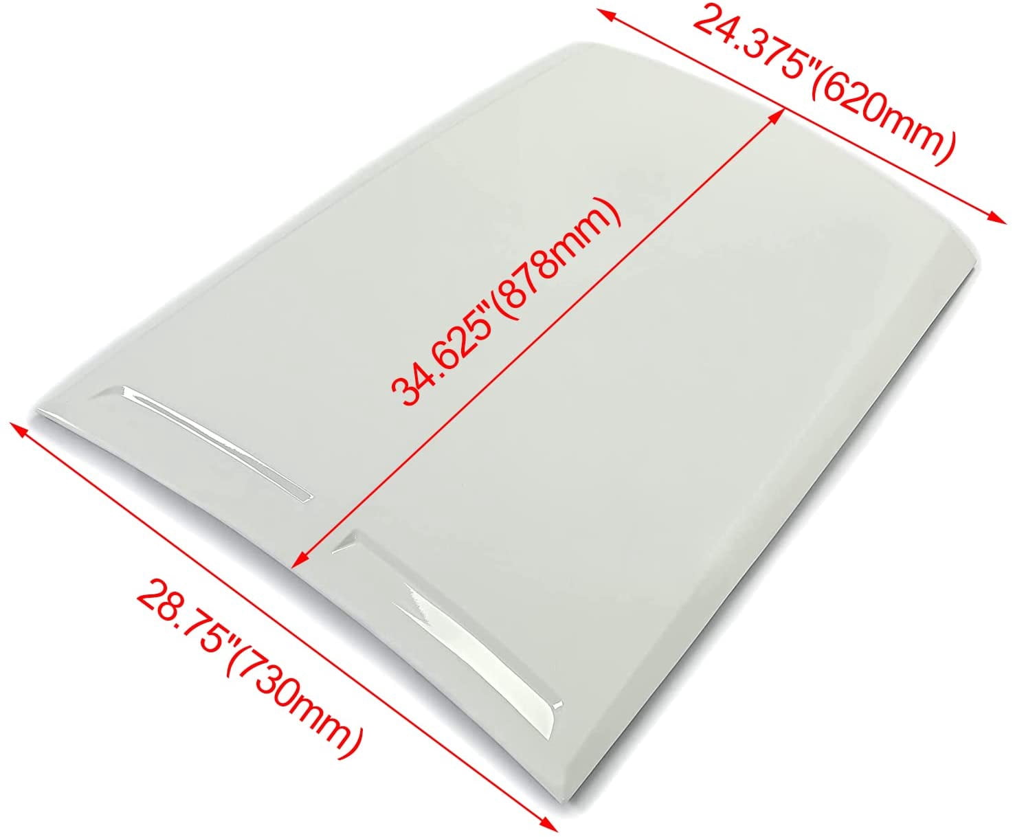 Kojem Air Hood Vent Scoop for 2015-2017 Ford Mustang Front Painted White Hood Scoop Vent Cover