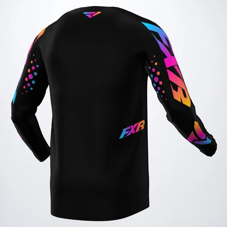 FXR Mens Black Orange Burst Clutch MX Jersey Long Sleeve Moisture ...