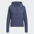 thumbnail image 6 of adidas Women's Standard Searsucker Quarter Zip Hoodie, Collegiate Navy, X-Small, 6 of 9