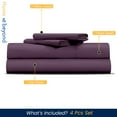 thumbnail image 2 of HNB Store 1000 TC Egyptian Cotton RV King Bed Sheet Set Include's - 18" inch Deep Fitted Sheet | 1 Flat Sheet | 2 Pillowcases | Plum, 2 of 6