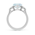 thumbnail image 2 of ANGARA Natural 1.8 ct Aquamarine and Diamond Three Stone Engagement Ring in 14K White Gold for Women (Size-9mm) | March Birthstone, Anniversary, Jewelry Gift for Women | Natural Aquamarine Ring, 2 of 9