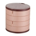 thumbnail image 1 of Women Ears Jewelry Box 4-Layer 360 Degree Rotating with Mirror Organizer Pink, 1 of 8