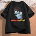 thumbnail image 2 of Camiseta divertida con estampado de Justin Bibble para hombre y mujer, camisa de manga corta de algodón Unisex, ropa de calle de los 90, moda de verano, 2 of 5