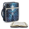 thumbnail image 2 of Xixirimido Bible Cover Case Large Quilted Bible Carrying Case with Handles, Bible Study Supplies & Accessories Christian Gifts for Church, Cross Moon Deer Blue, 2 of 7