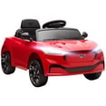 thumbnail image 2 of Qaba 12V Licensed Ford Mustang Mach-E Electric Car, Kids Ride On Car with Remote Control, Adjustable Speed, LED Light, Music, Suspension, Red, 2 of 9