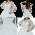 thumbnail image 2 of Romantics Round Neck Silk Trimmed Bridal Wrap Bride Chiffons Wedding Covers Up for Bride Mother Event, 2 of 8