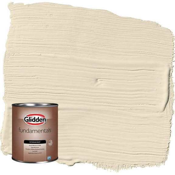 Glidden Fundamentals Heavy Cream / Beige Satin Exterior Paint, 1 Quart