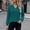 Army Green, variant on Women's Solid Color Loose V-Neck Button Front Blouse, Comfortable daily office wear for city sightseeing and casual coffee outings Army Green XXL