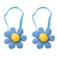 thumbnail image 2 of Neinkie 2Pcs Curtain Tieback Cute Cartoon Elastic Fluffy Multipurpose Reusable Decorative Soft Fabric Flower Curtain Rope Holdback Plush Toy Home Accessories, 2 of 9