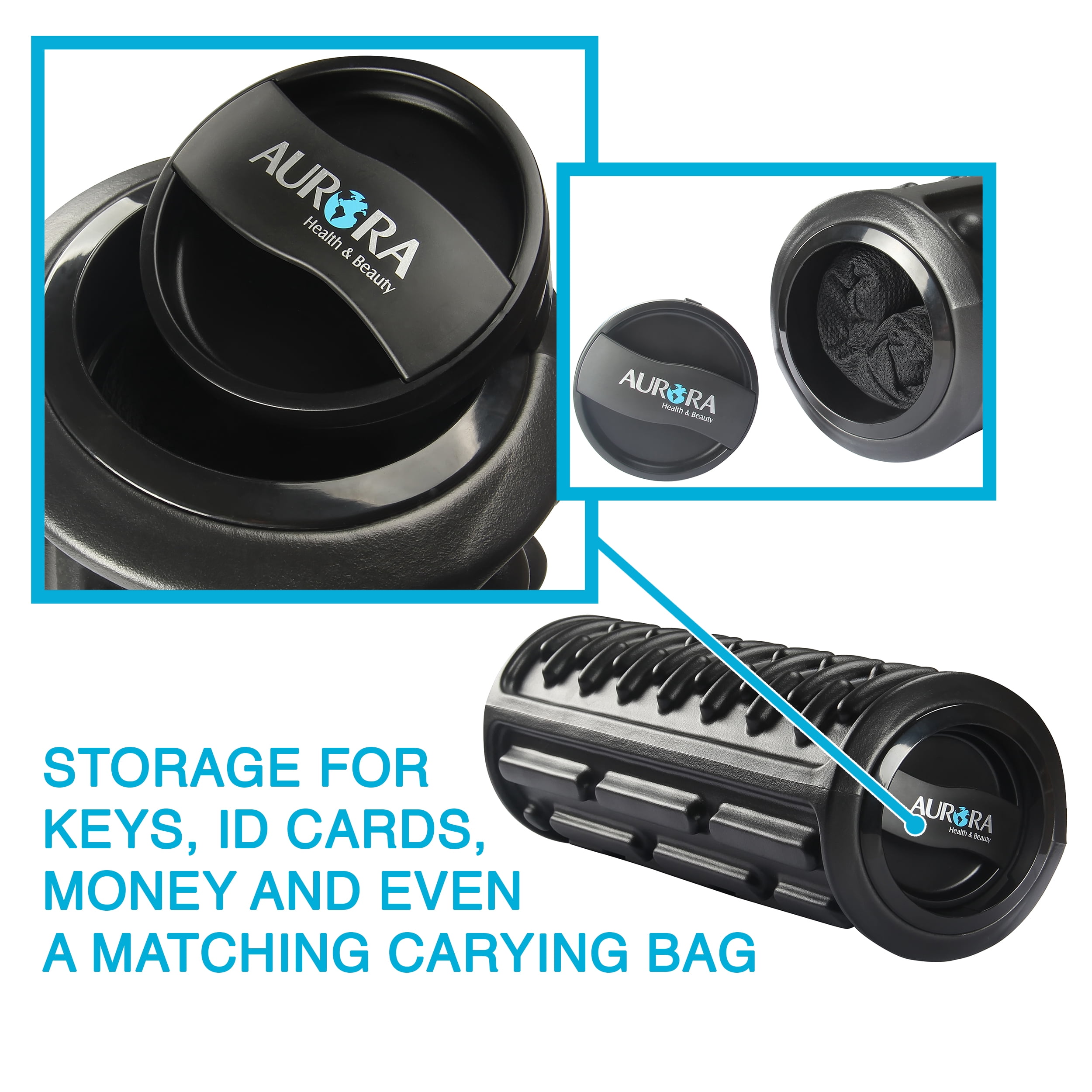 Aurora Black Vibrating Roller Massager