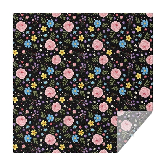 Pioneer Flower Floral Print Pattern Square Tablecloth, Waterproof Wipeable Spillproof Washable Table Cover for Home Kitchen Party Decor, 42"x42"