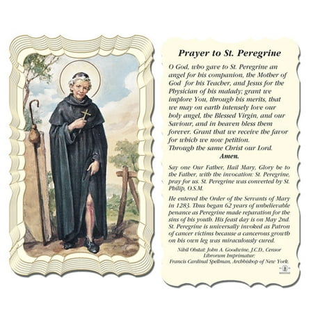 

Saint Peregrine Catholic Prayer Holy Card with Prayer on Back Pack of 50