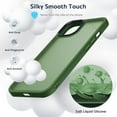 thumbnail image 4 of for iPhone 14/13 Case, [Support Wireless Charging] Soft Silicone Slim Anti-Scratch Case for iPhone 14/13 6.1 inch, Green, 4 of 13