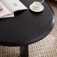 thumbnail image 6 of Guyou 32" Round Coffee Table, French Farmhouse Solid Wood Side Table, Modern Accent Table for Living Room Bedroom Office Sofa Side, Black, 6 of 7
